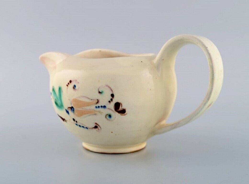 Kähler Denmark Jug in glazed ceramics Flowers on cream colored background