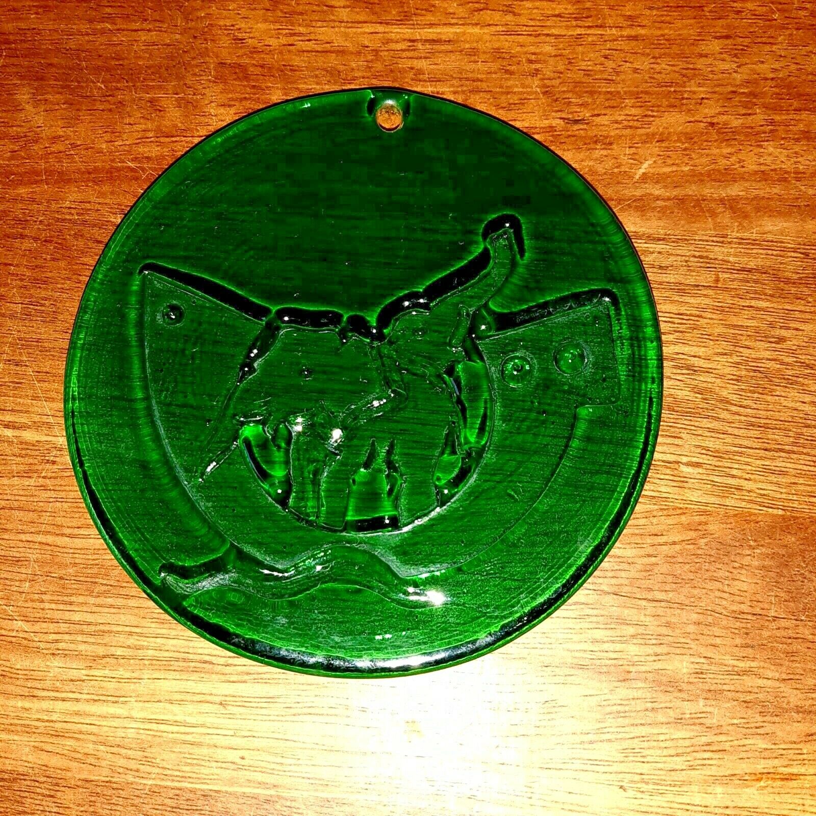 ELEPHANTS GREEN 10 cm suncatcher NOAH´S ARK MICHAEL BANG Holmegaard