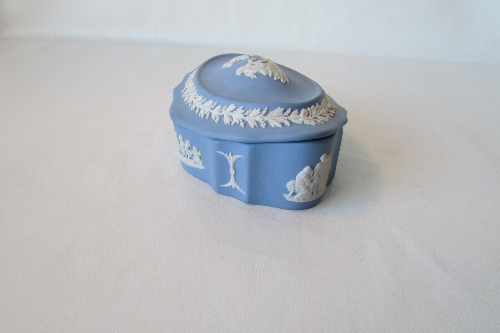 Vintage Wedgwood Oval Jasperware Trinket Box