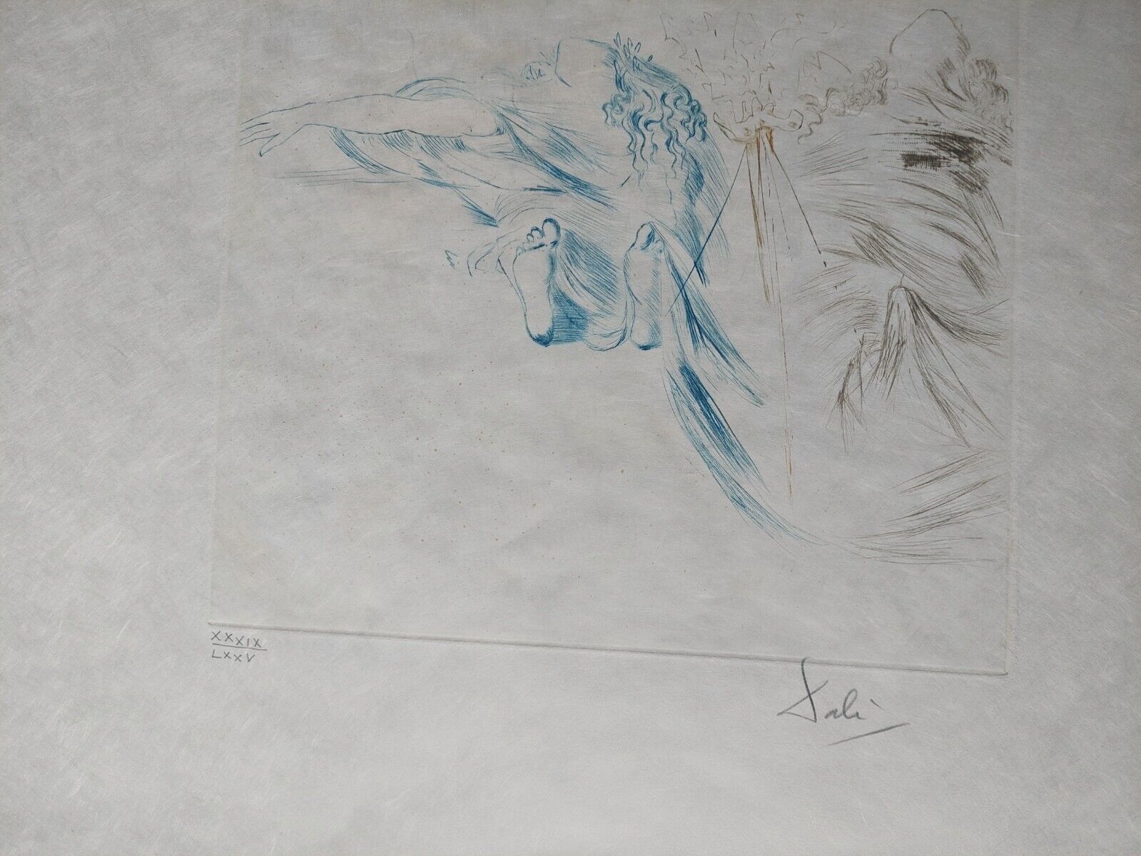 Salvador DALI Signed drypoint "Le Testament de Tristan" 1970