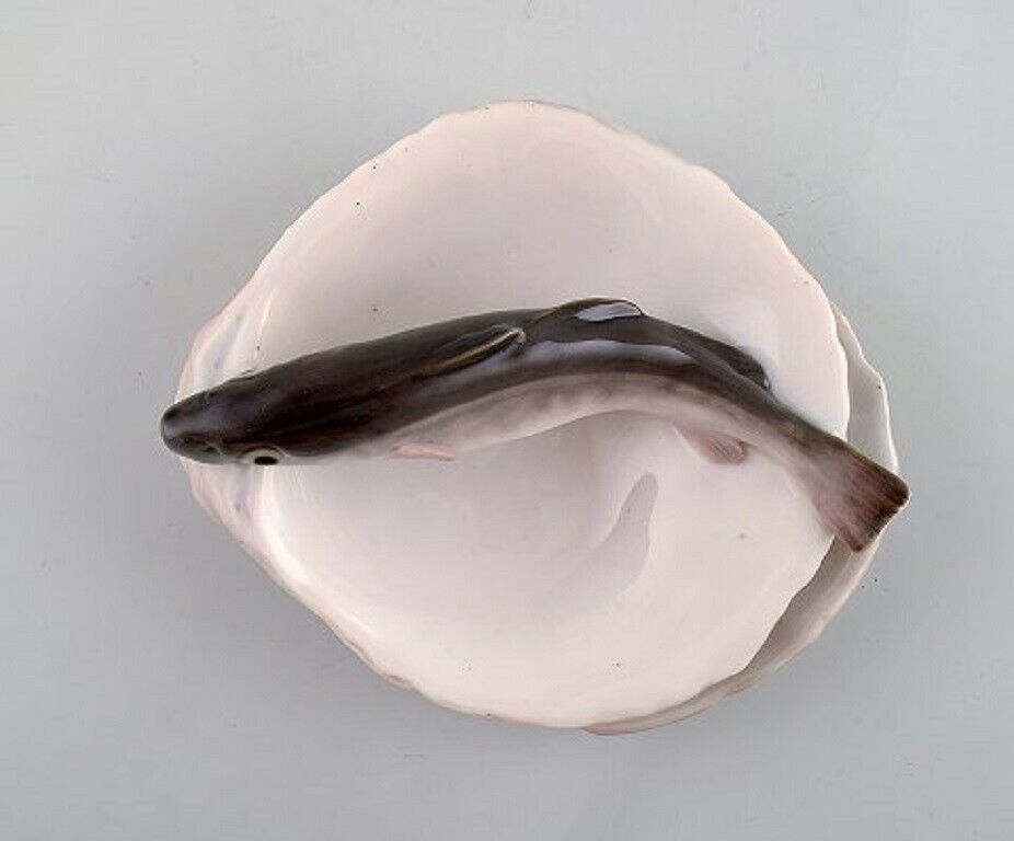 Royal Copenhagen Rare art nouveau dish with fish Early 20th century