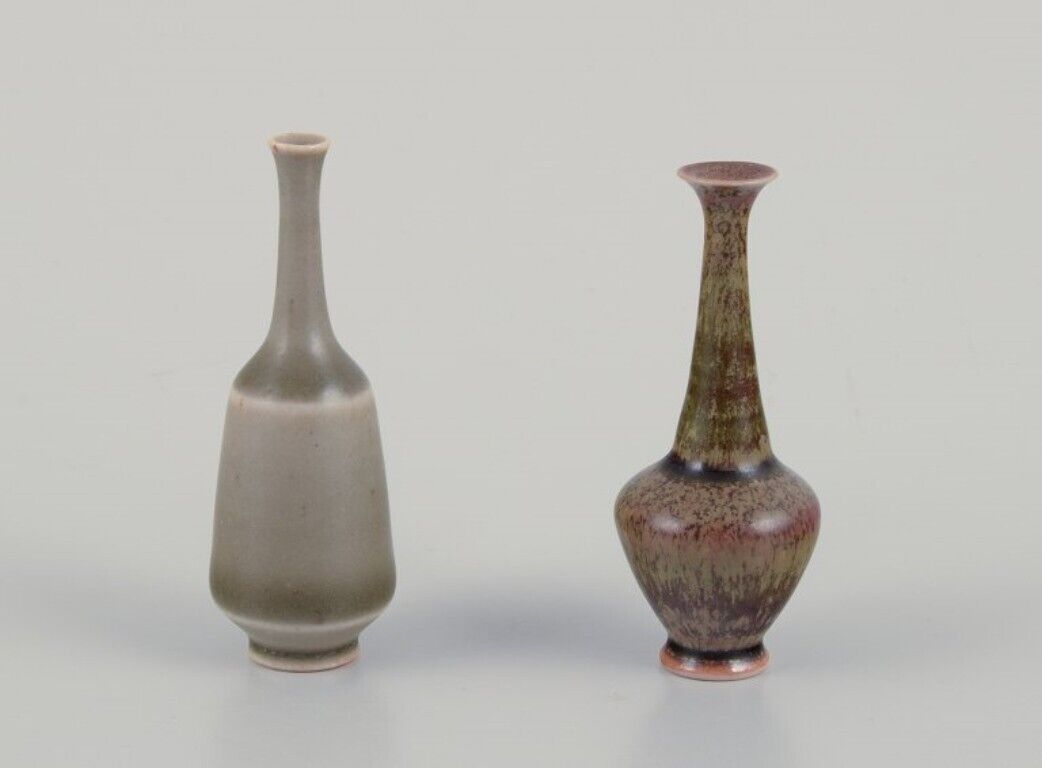 John Andersson for Höganäs Sweden Set of five unique miniature ceramic vases