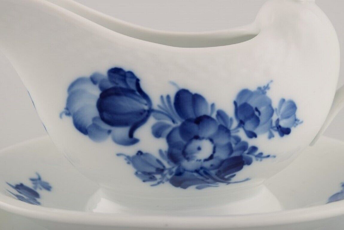 Royal Copenhagen Blue Flower Braided sauce boat on fixed stand