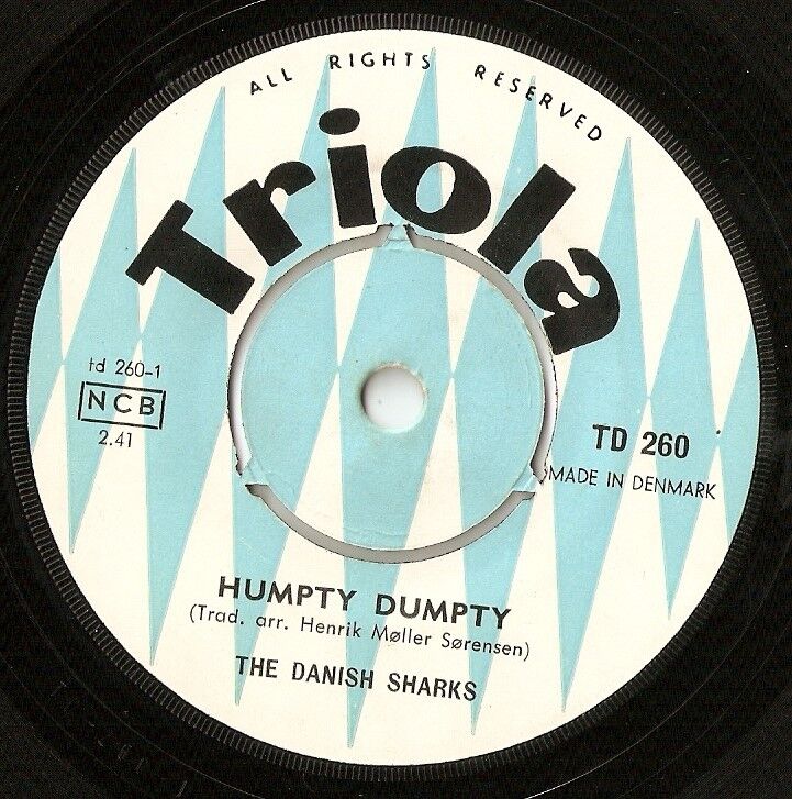 THE DANISH SHARKS HUMPTY DUMPTY DANISH 45 RPM 7" 1965 BEAT ROCK AND ROLL