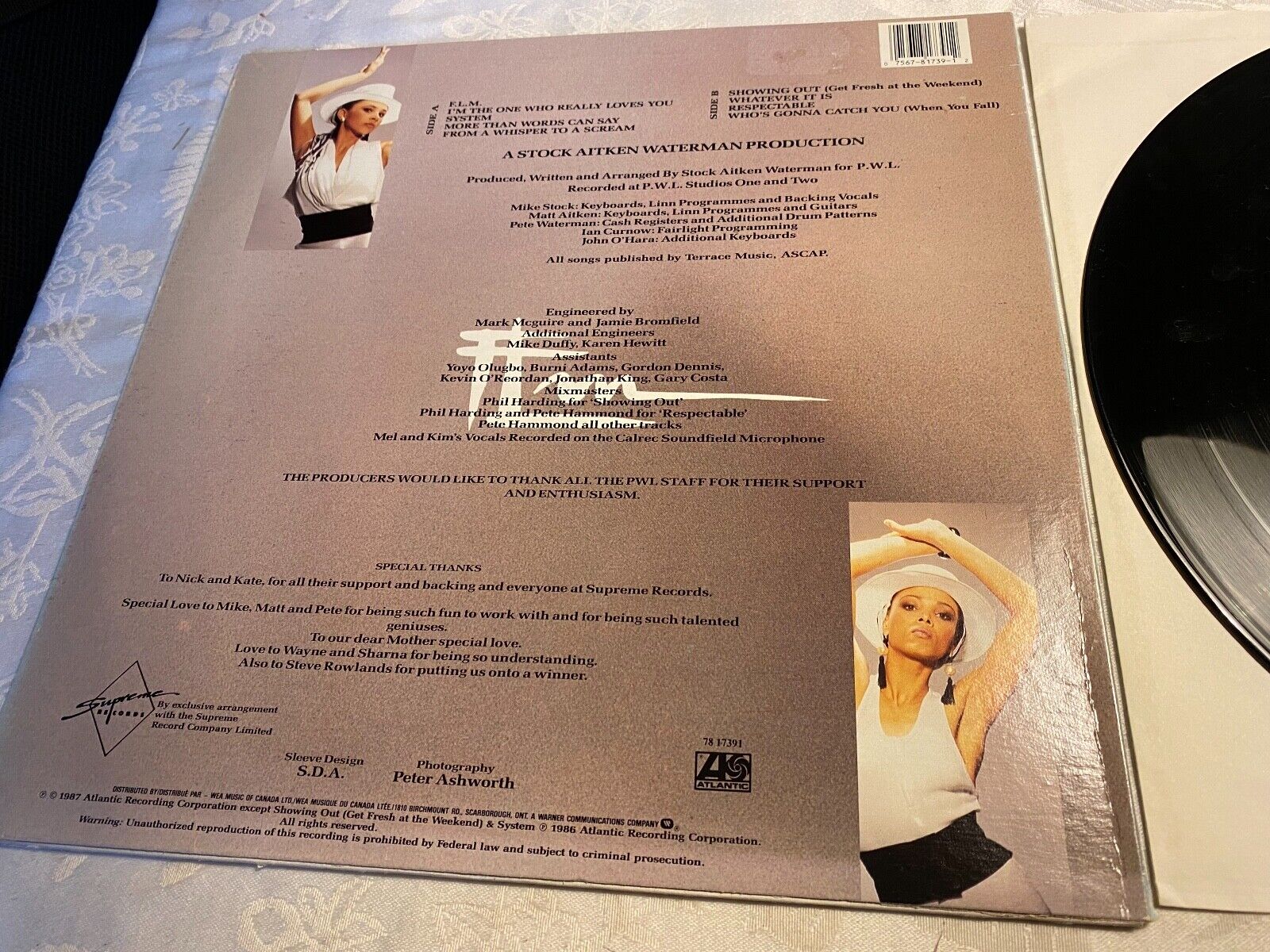 MEL  KIM "FLM" 1987 9 TRACK 12" VINYL LP ATLANTIC RECORDS 1 PRESSING CANADIAN*