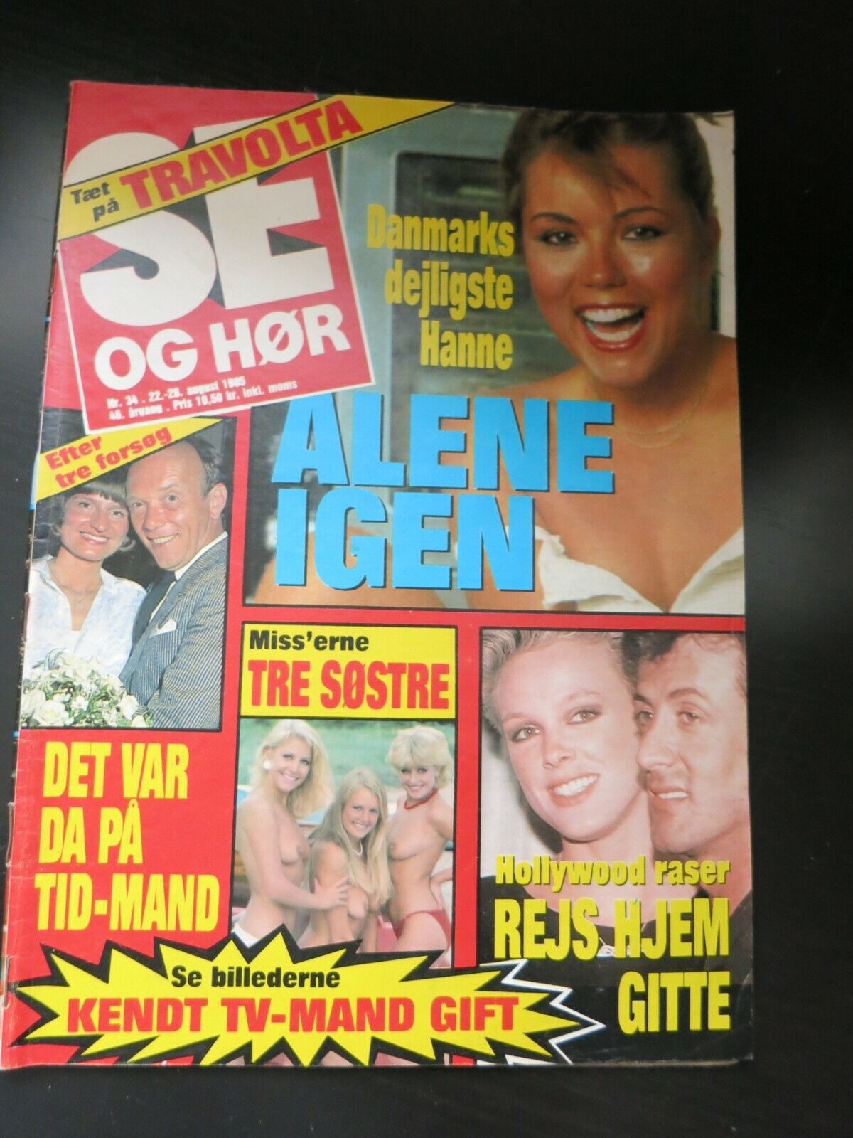 Mag 1985 PETER O'TOOLE Brigitte Nielsen SYLVESTER STALLONE John Travolta AA38