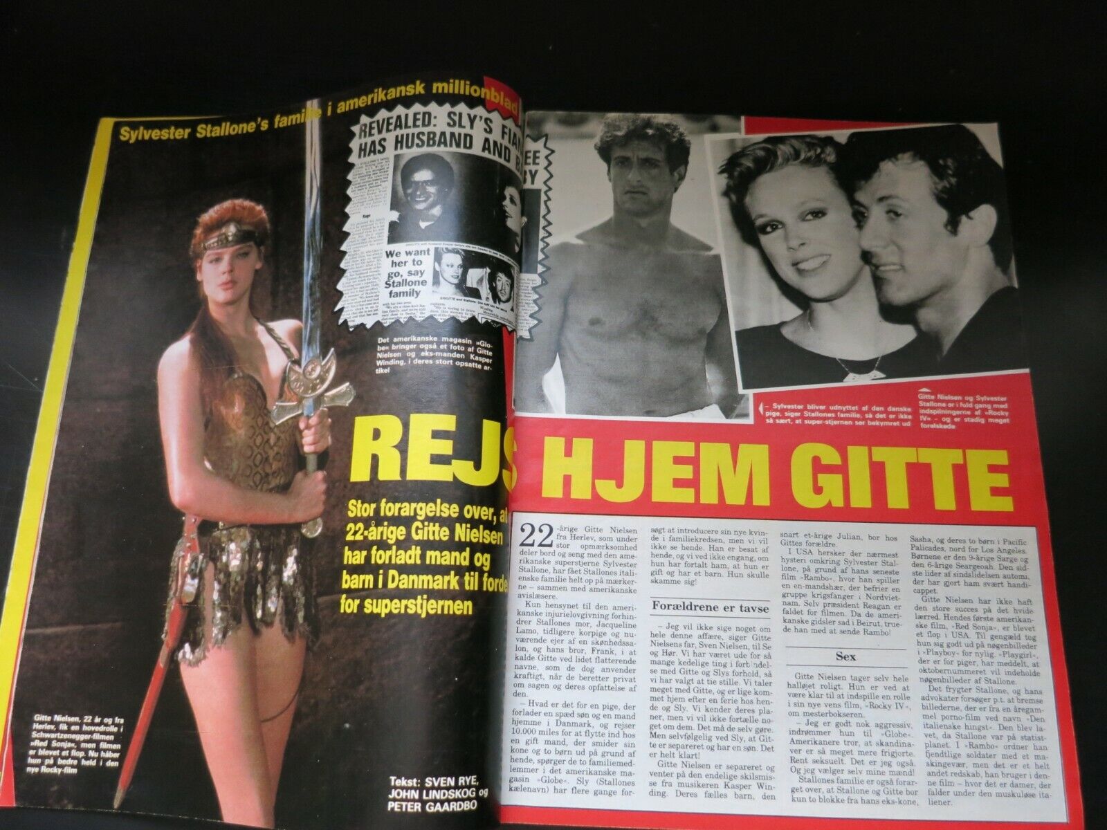 Mag 1985 PETER O'TOOLE Brigitte Nielsen SYLVESTER STALLONE John Travolta AA38