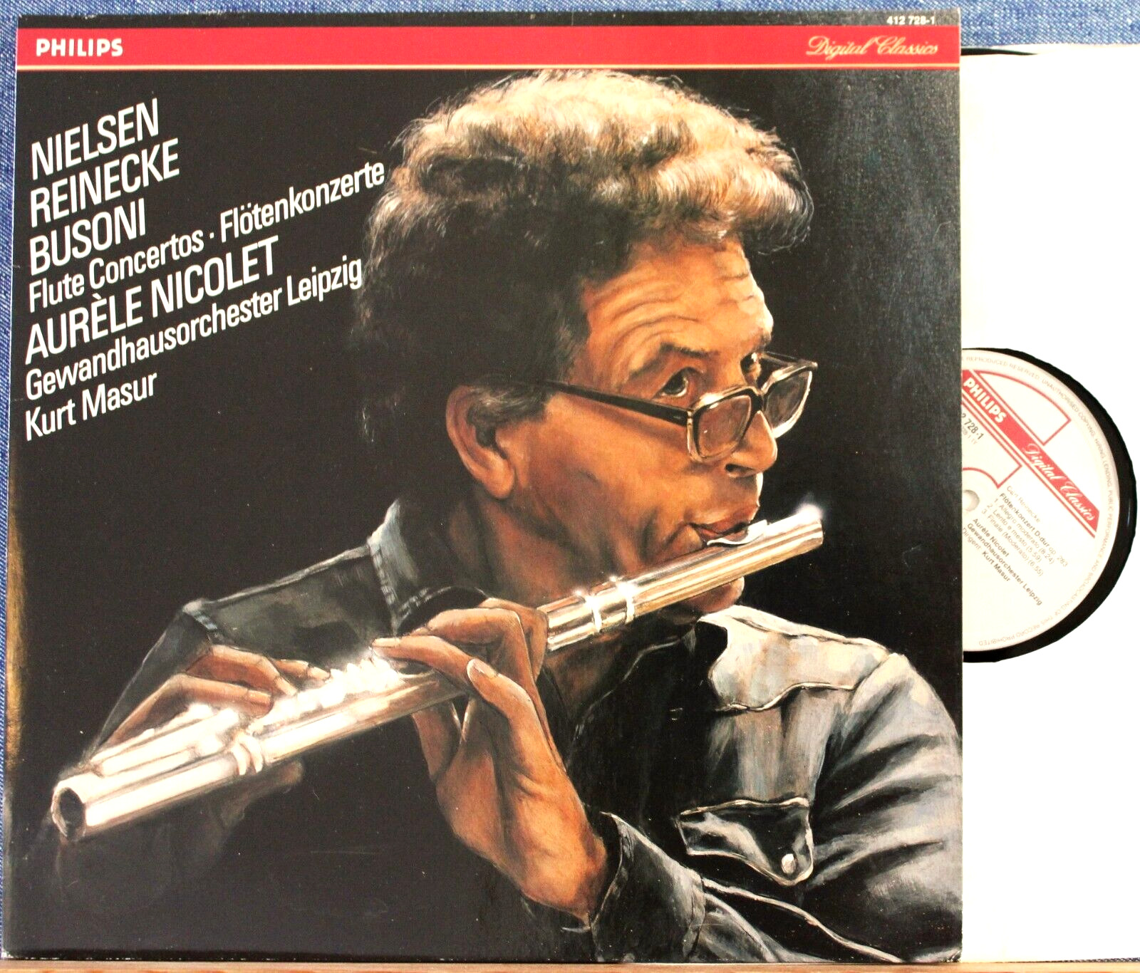 Nicolet; Masur Nielsen; Reinecke; Busoni (Flute concertos) Philips 412 728 NM