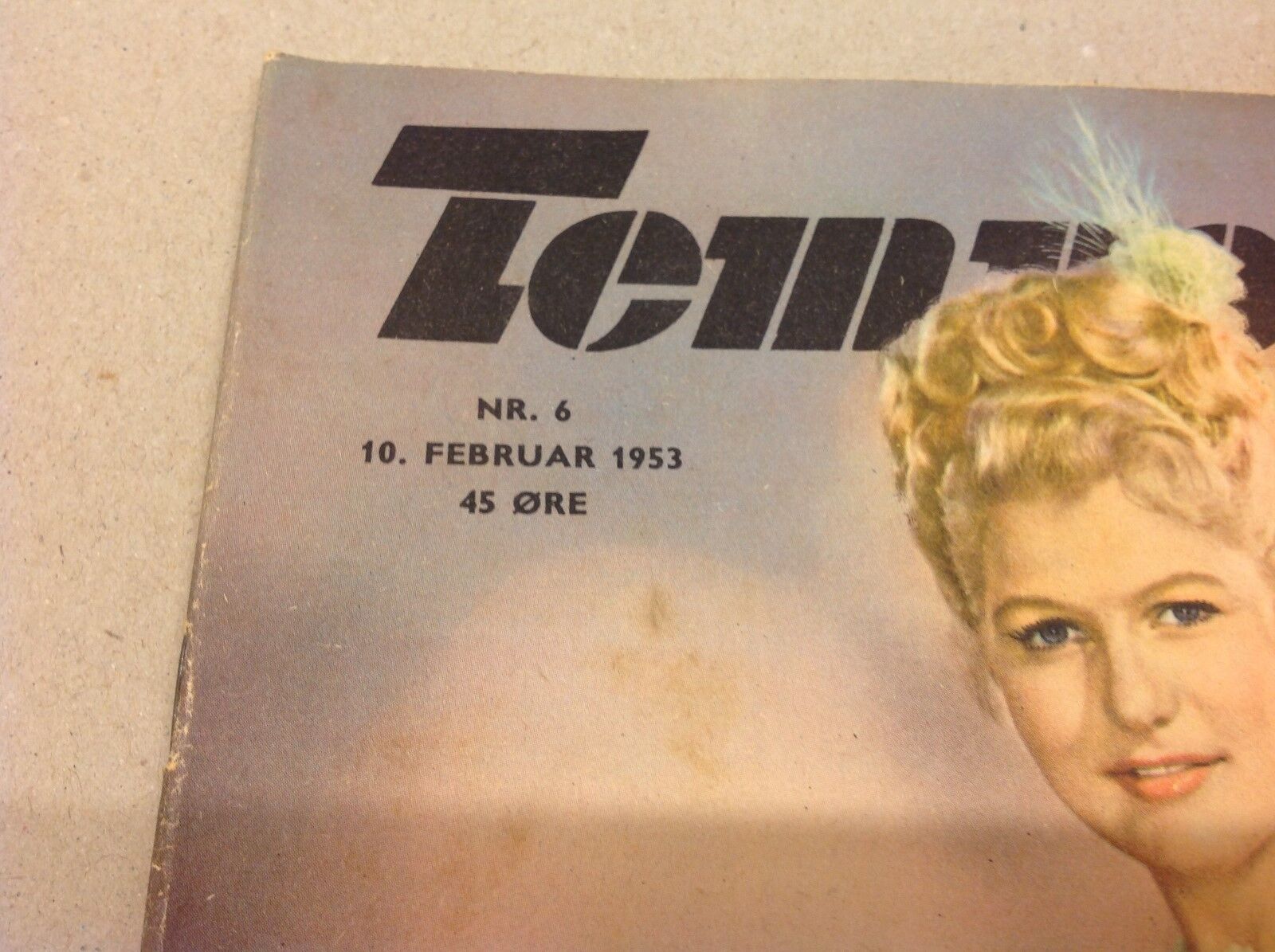 Mary Germaine Warner Bros Front Cover Original Vtg Danish Magazine "Tempo" 1953