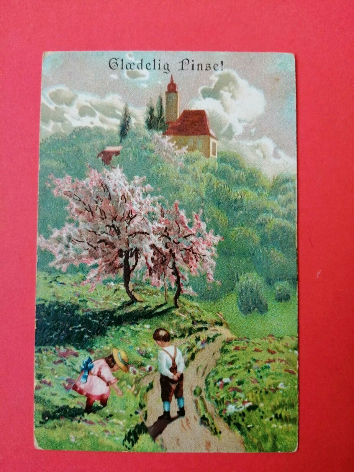 Antique collectable German Easter card posted in 1905-15 No 352