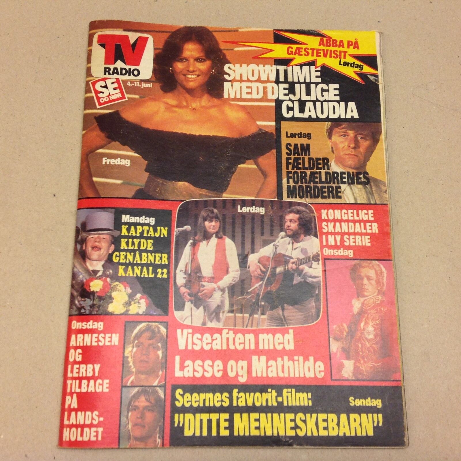 Claudia Cardinale Back Cover Tv-Guide Vintage Danish Magazine 1980 "Se og Hoer"