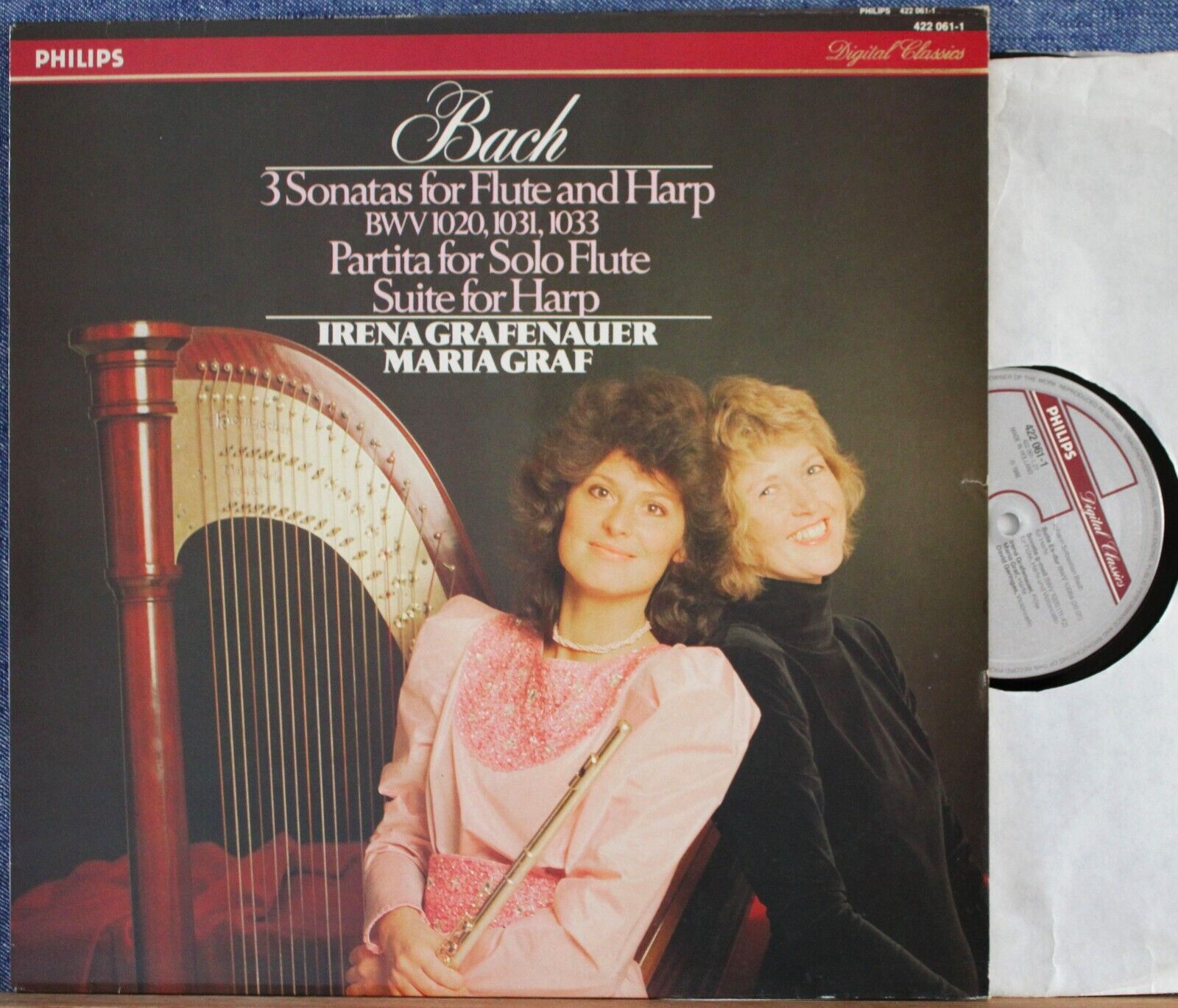 Grafenauer; Graf Bach (Works for flute and harp) Philips 422 061 dig NM