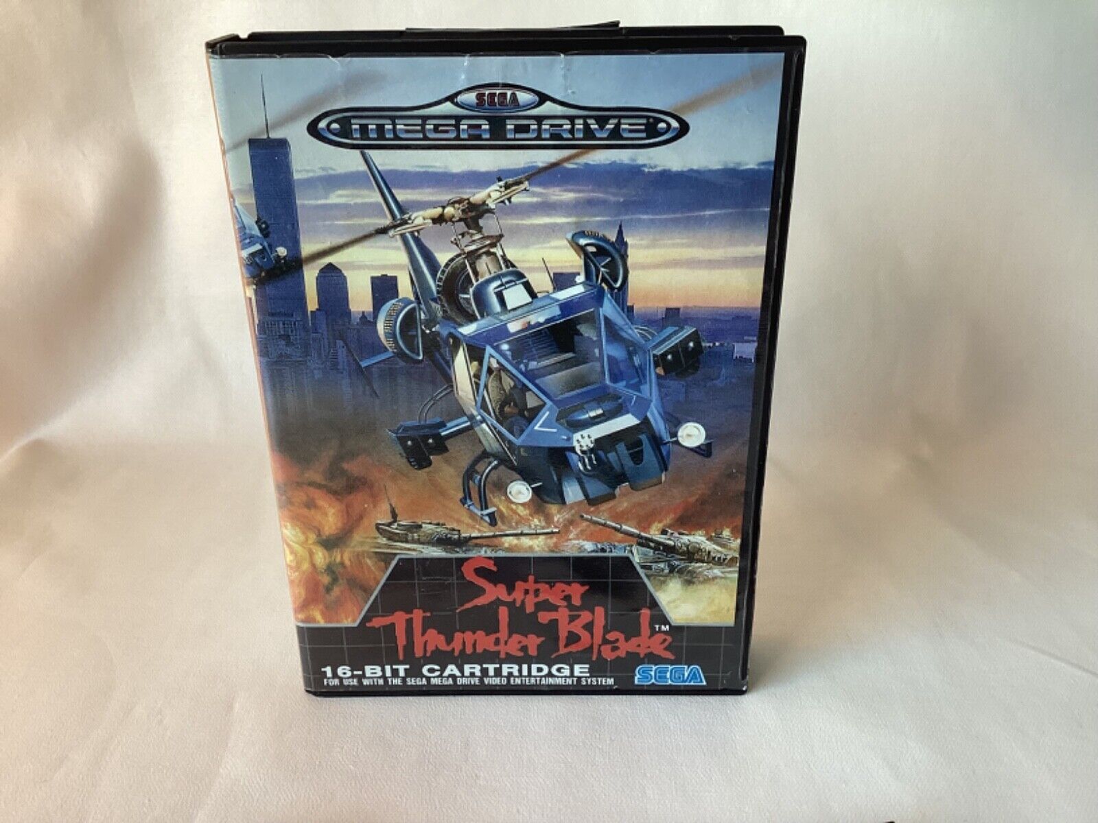 Sega Mega Drive Game Super Thunder Blade in original box incl manual