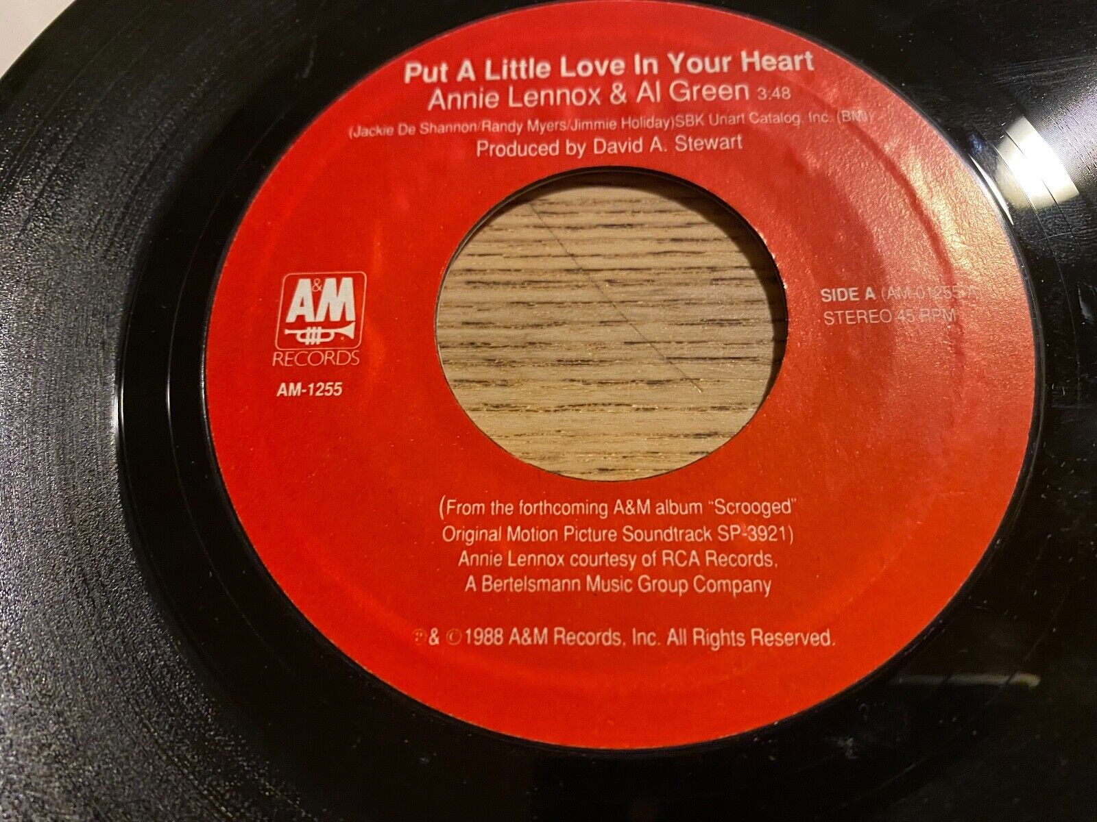 ANNIE LENNOX  AL GREEN "PUT A LITTLE LOVE IN YOUR HEART" 1988 AM RECORDS USA 7