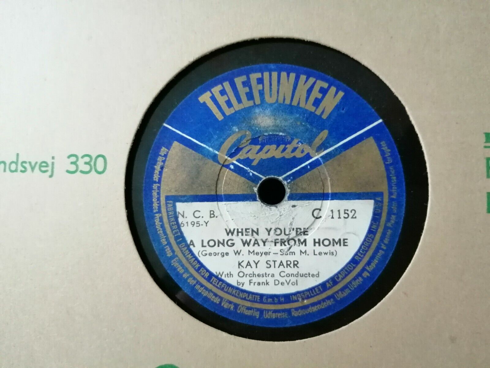 78 rpmKAY STARR : The Texas Song/When You're A Long Way From HomeTelefunken