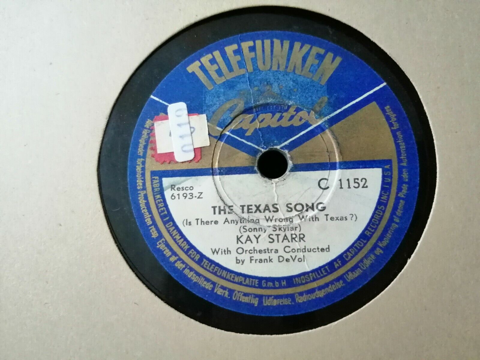 78 rpmKAY STARR : The Texas Song/When You're A Long Way From HomeTelefunken