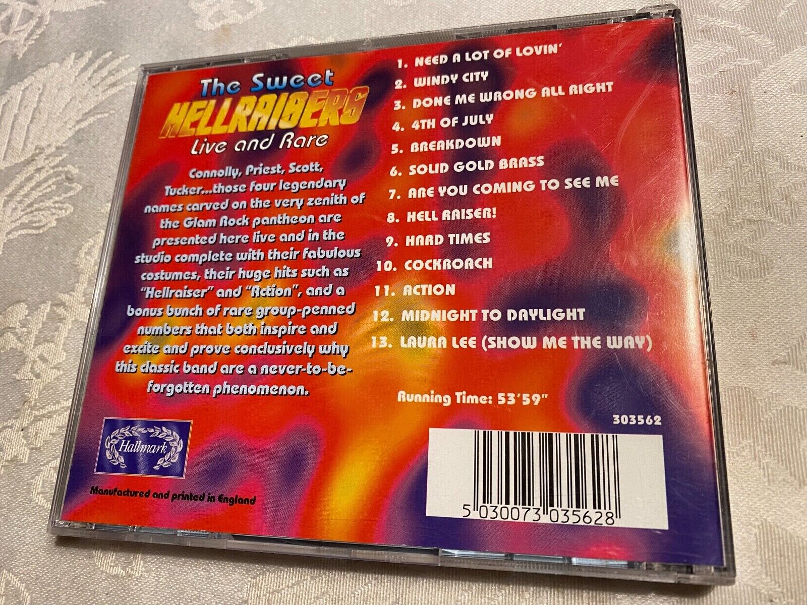 THE SWEET "HELLRAIDERS LIVE AND RARE" 1996 CD 13 TRACK HALLMARK RECORDS ENGLAND*