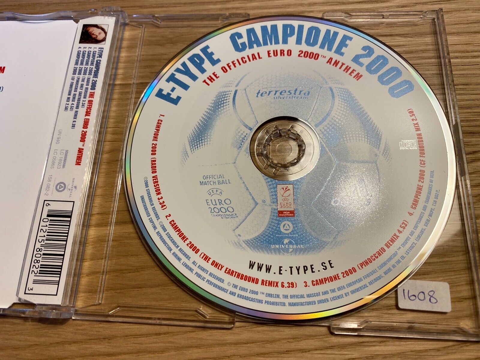 E-TYPE "CAMPIONE 2000 THE OFFICIAL EURO 2000 ANYHEM" 4 TRACK 2000 CD SINGLE MINT