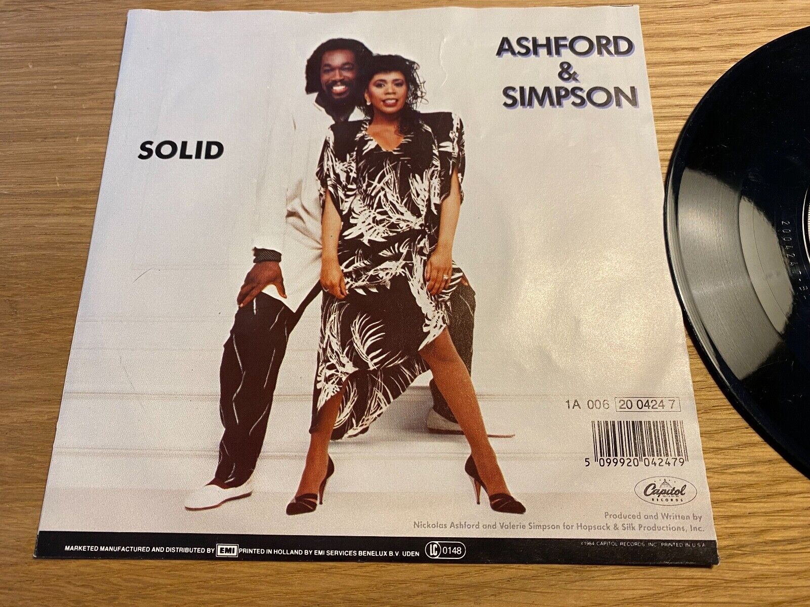 ASHFORD  SIMPSON "SOLID" 1984 CAPITOL RECORDS DUTCH PRESSED VINYL SINGLE 45 RPM