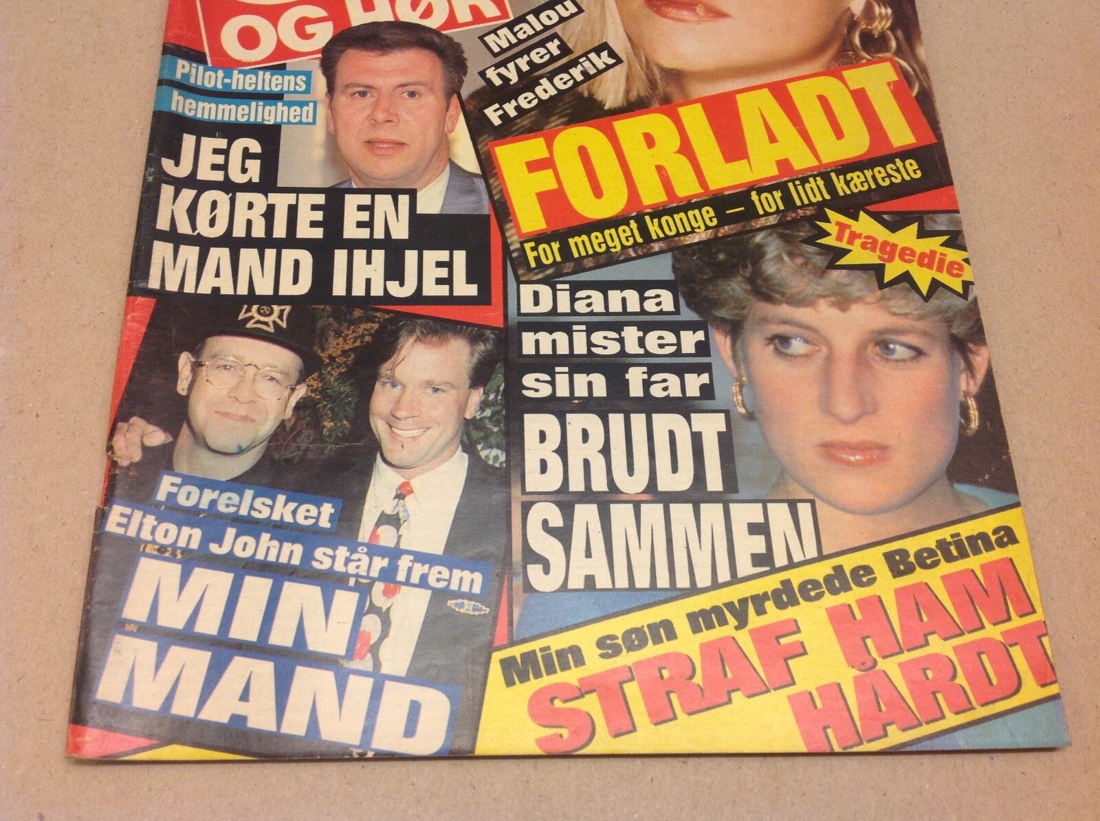 Elton John Hugh Williams Princess Diana Vtg Danish Magazine 1992 "Se og Hoer"