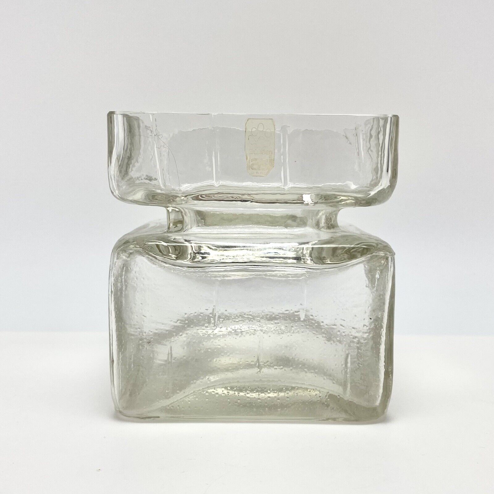 Vtg Riihimaen Lasi Finland Helena Tynell Pala Vase Large Clear Glass