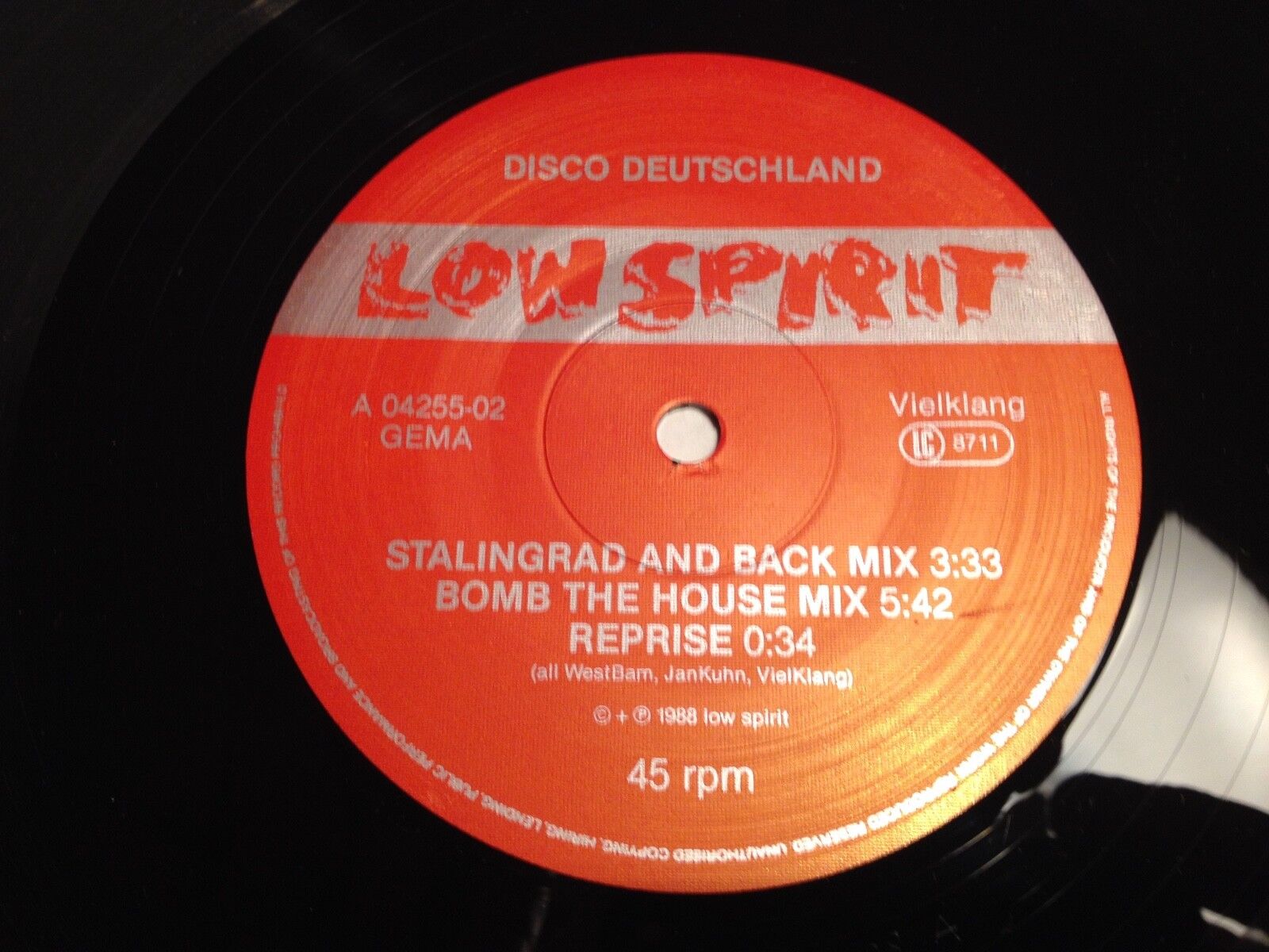 DISCO DEUTSCHLAND "STALINGRAD AND BACK MIX  WESTBAM "MONKEY SAY MONKEY DO" 1988