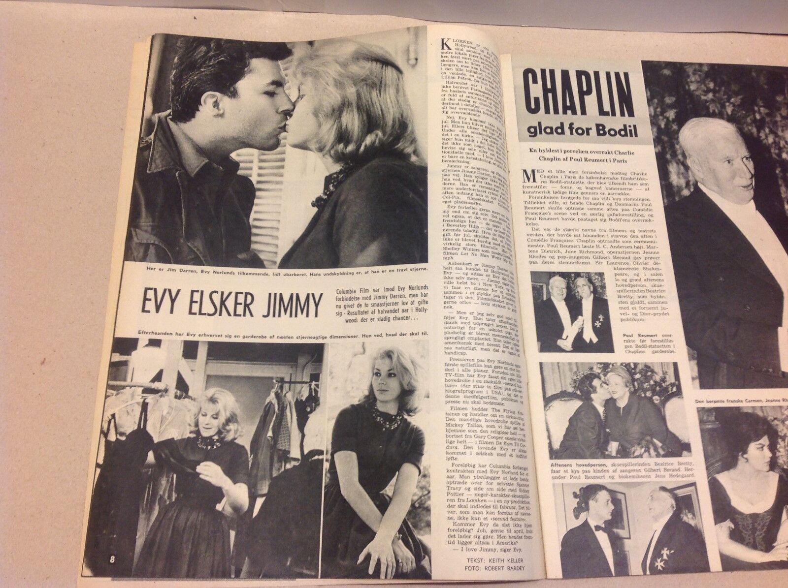 Evy Norlund Jimmi Darren Hollywood Stars Danish Vtg Magazine Billed-Bladet 1959