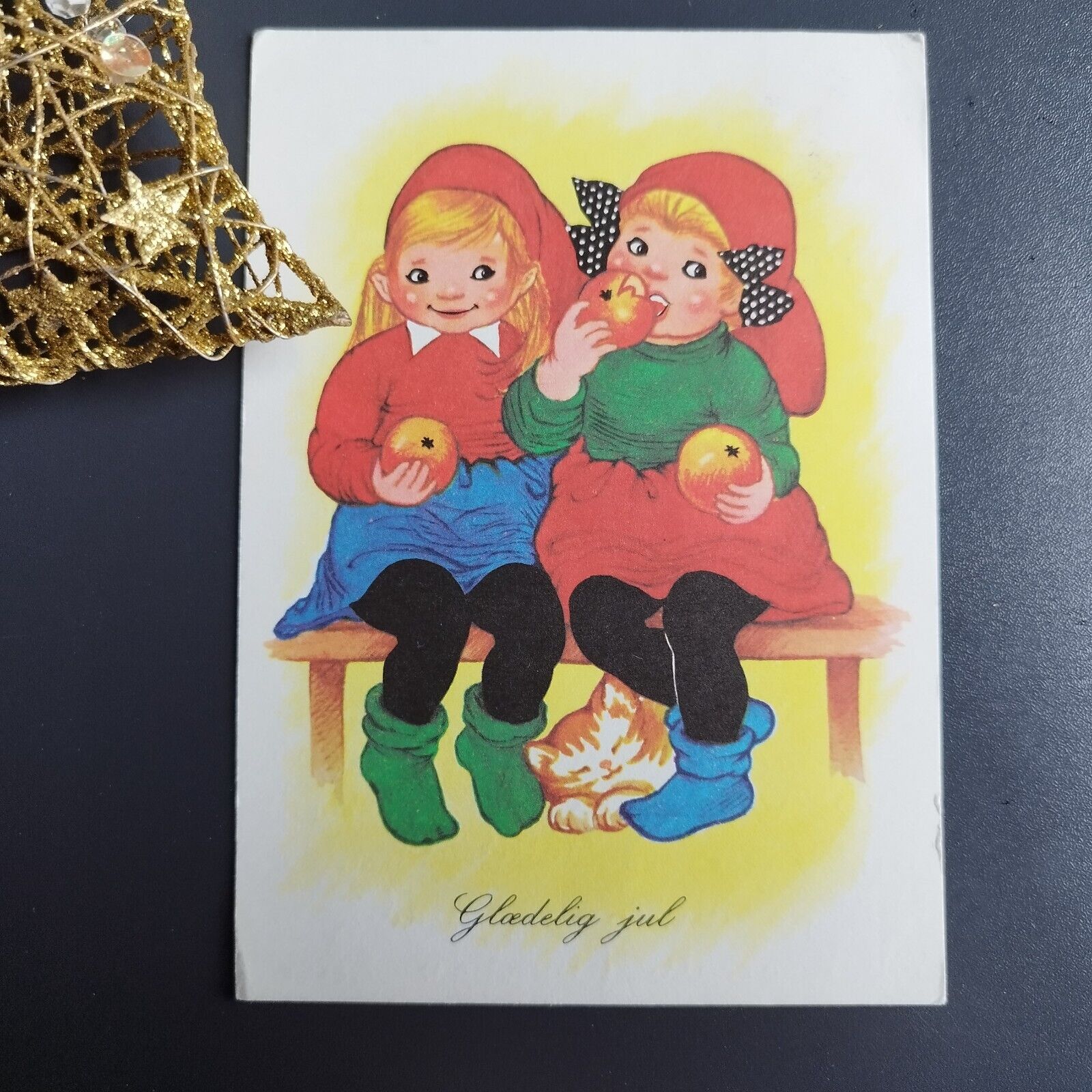 Vintage and collectible Danish Christmas card Posted 1976  ( no X41 )