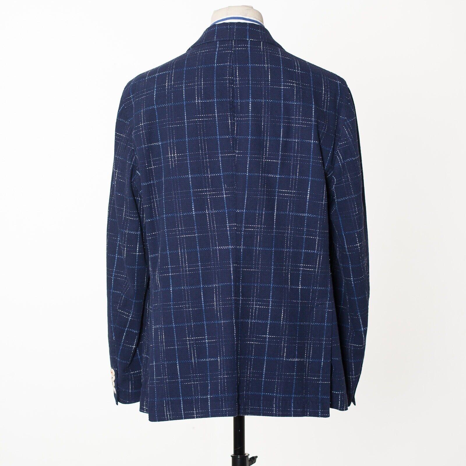 BRECO'S Blue Check Unlined Cotton Sport Coat Blazer EU56 US46