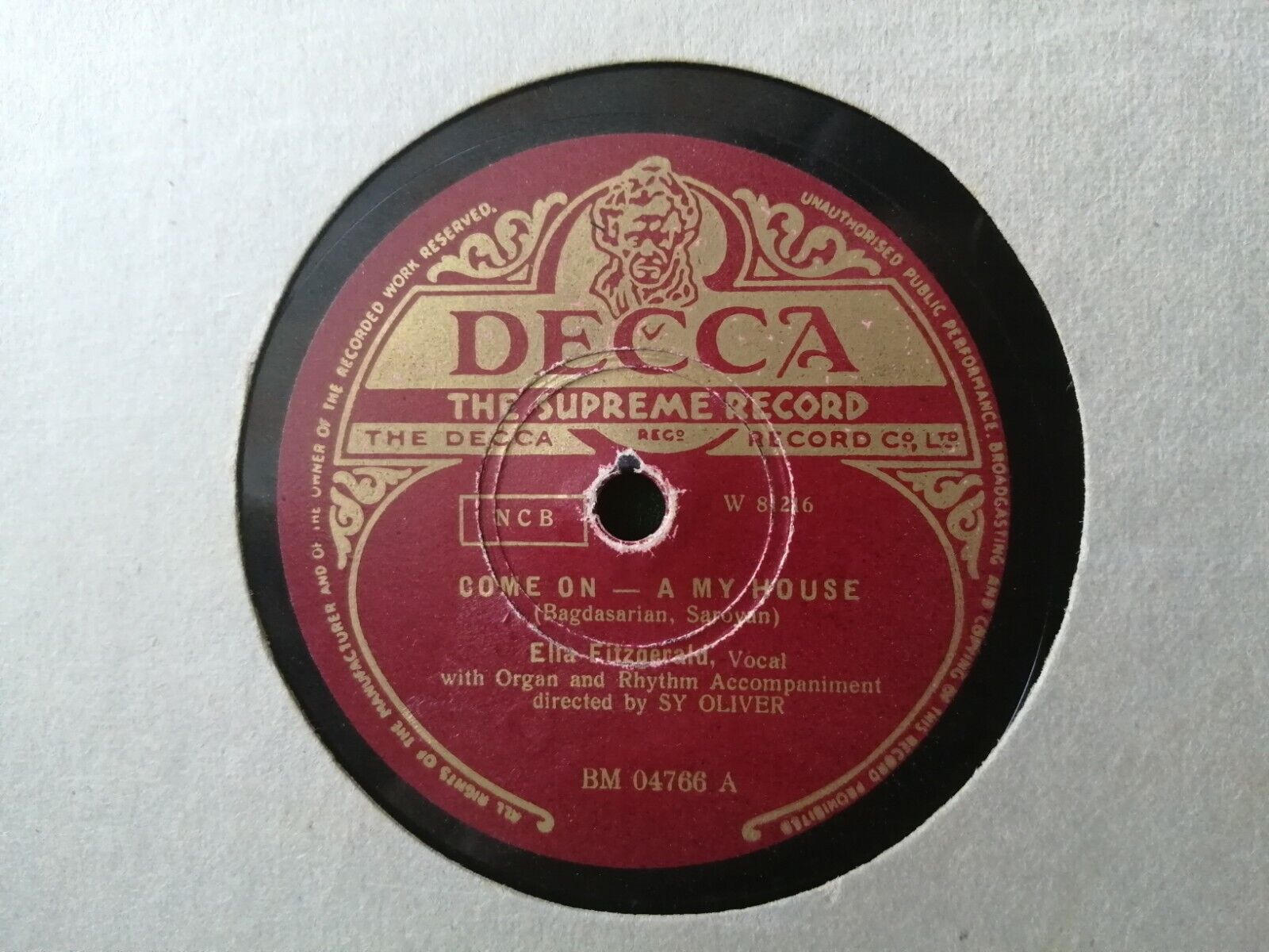 78 rpm shellacELLA FITZGERALDSy OliverThe Chesapeake and Ohio/Come On