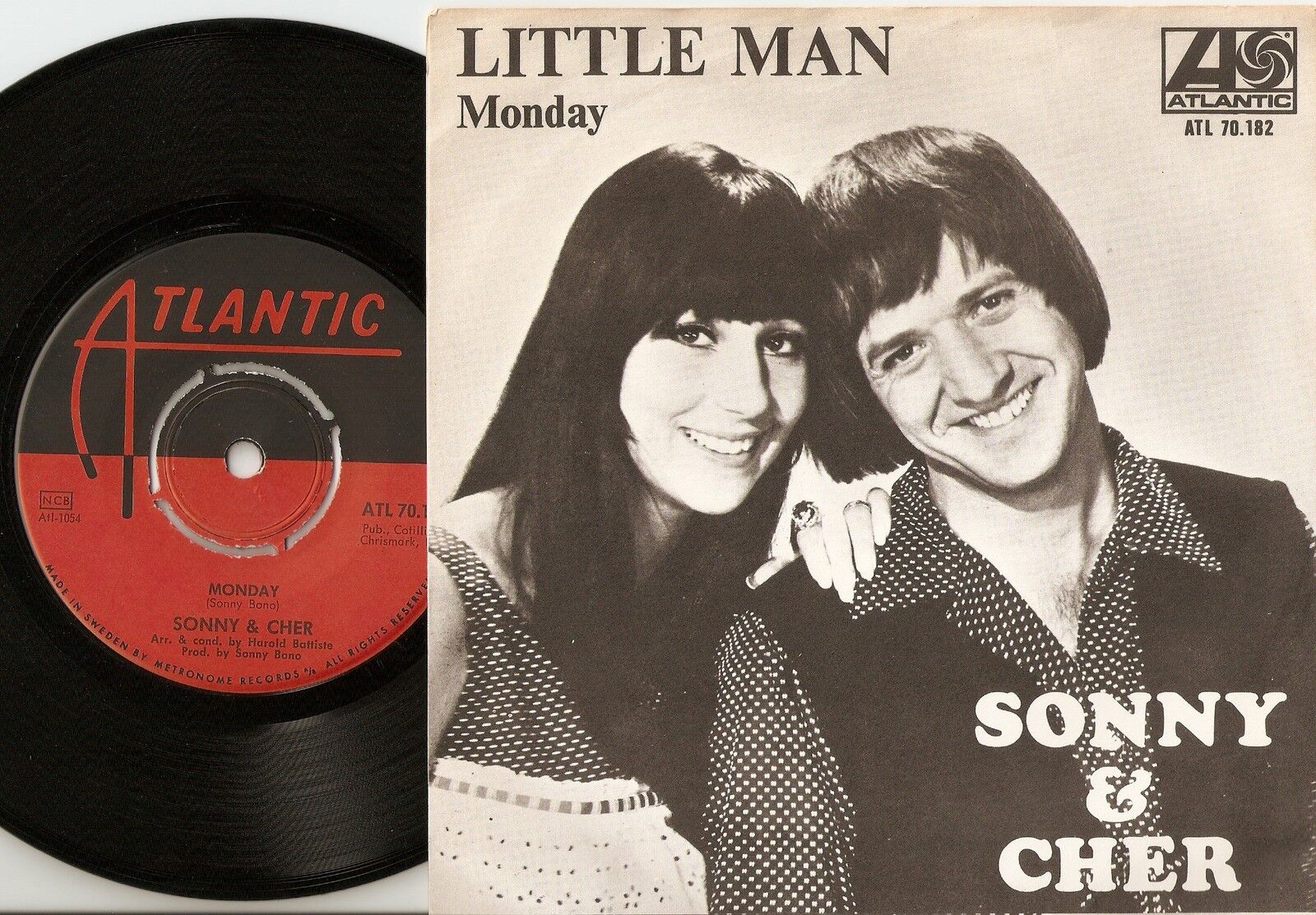 SONNY AND CHER LITTLE MAN  MONDAY SWEDISH 45+PS 1966 MOD BEAT SOUL PSYCH