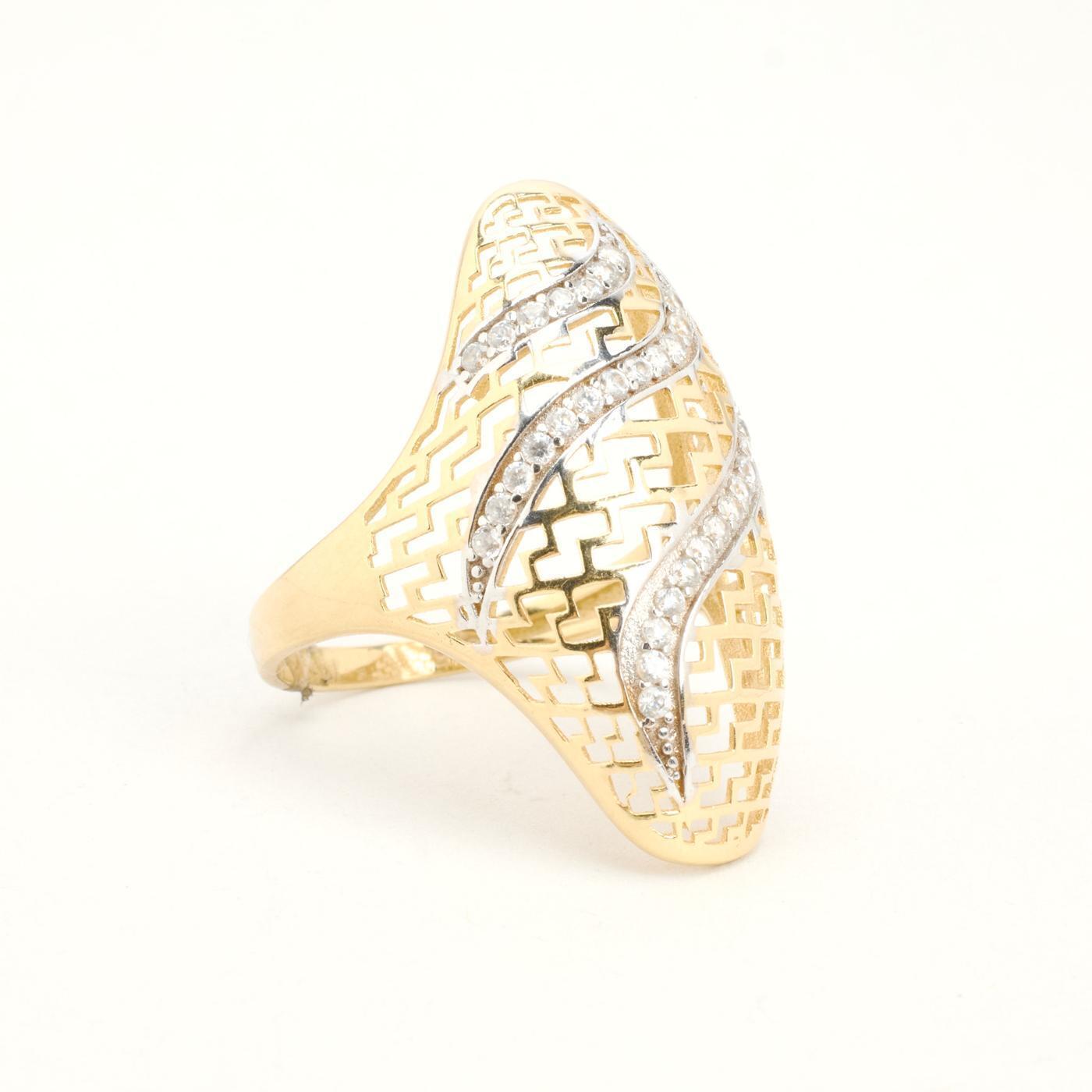 Ring with and zircon in 14K Gold size 8½ | Solid Gold | Quality Fine