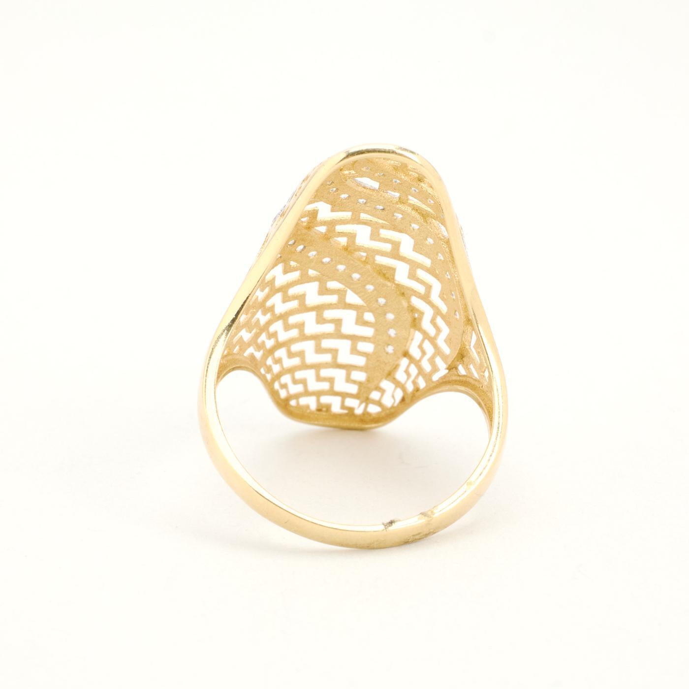 Ring with and zircon in 14K Gold size 8½ | Solid Gold | Quality Fine