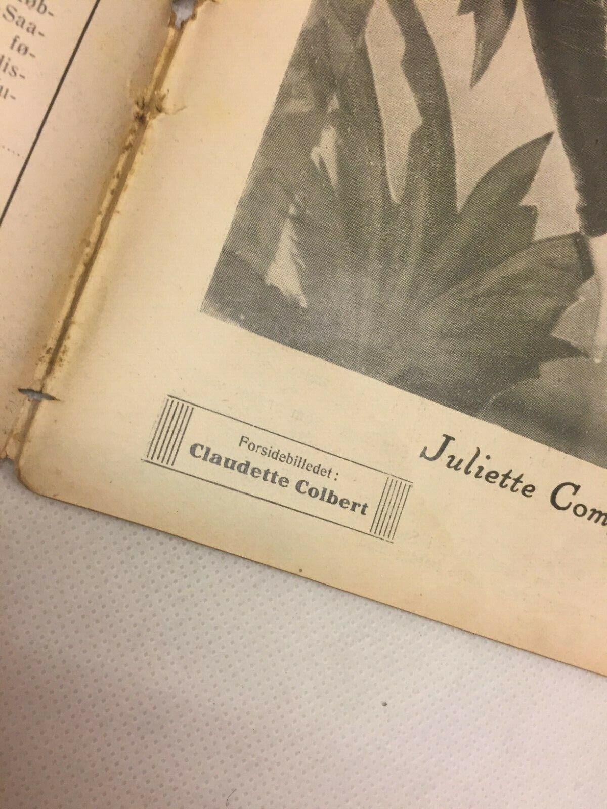 Claudette Colbert Complete Antique Vintage Danish Magazine 1933 Københavnerinden