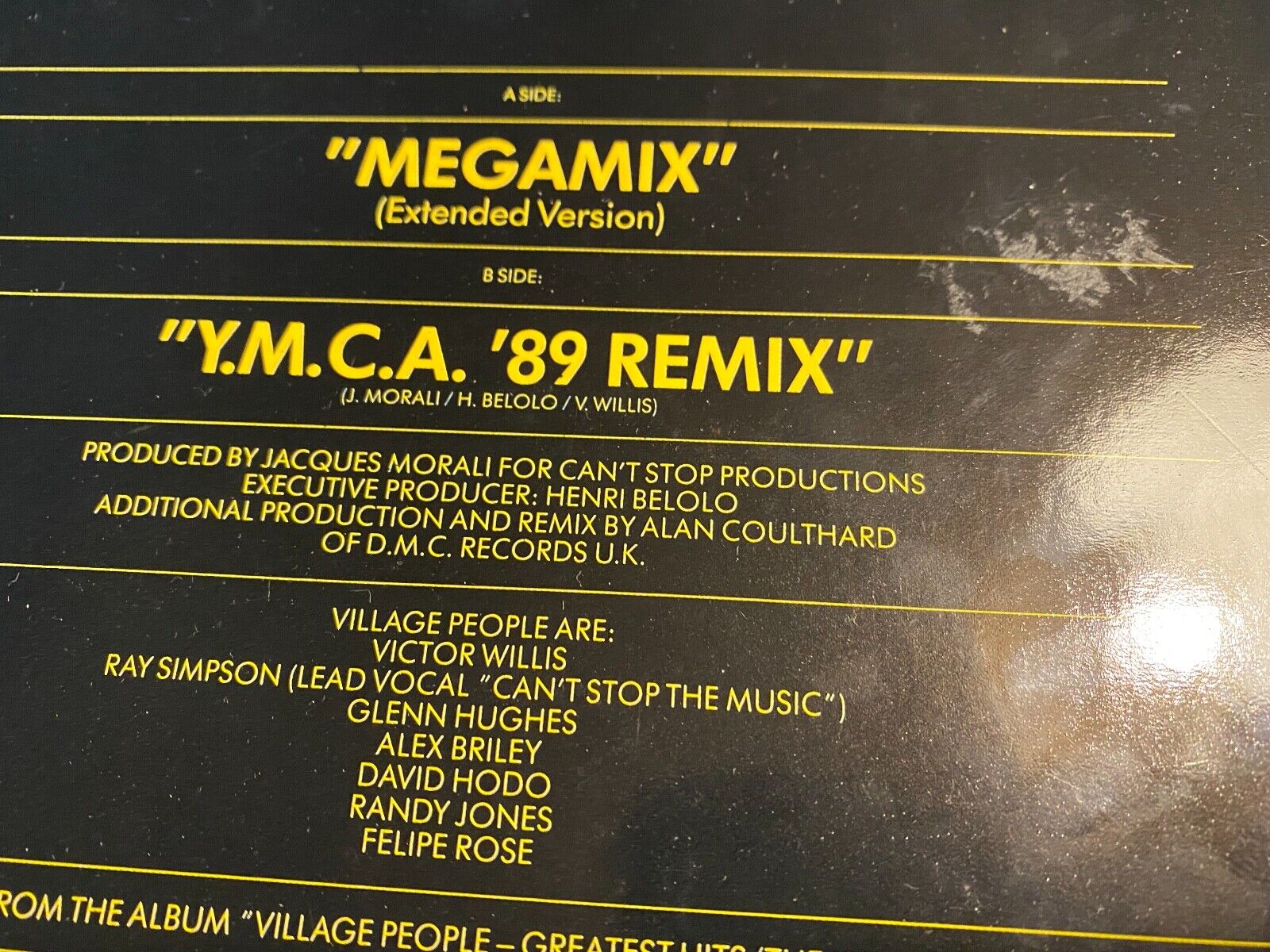 VILLAGE PEOPLE "MEGAMIX" EXTENDED VERSION 1989 BCM RECORDS W GERMAN PRESSING 12