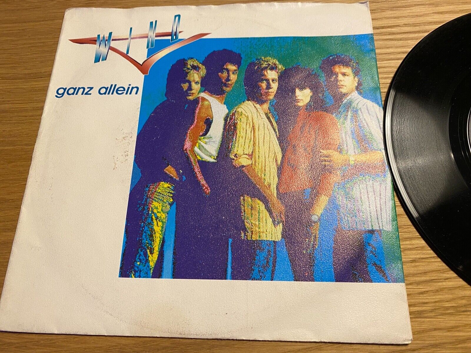 WIND "GANZ ALLEIN / ALLES KLAR" 1988 GERMAN PRESS 7 VINYL SINGLE JUPITER RECORDS