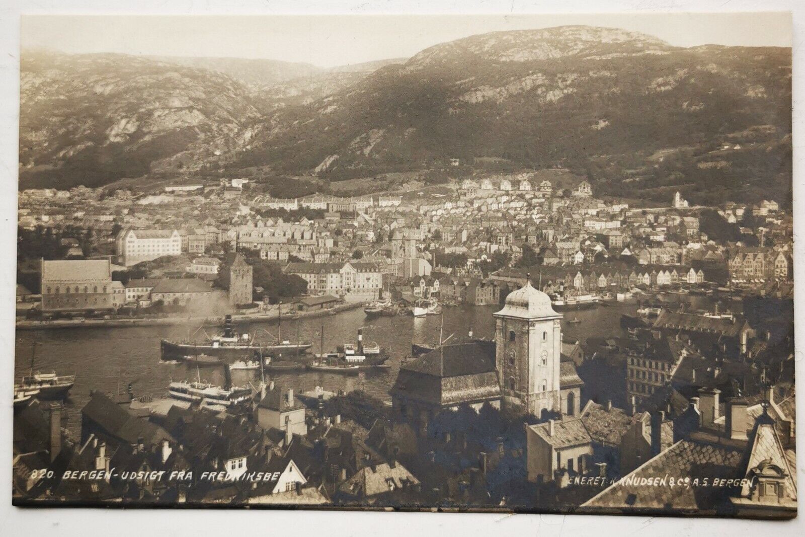 Old un-used postcard: Bergen View from Frederiksberg Norway  pok1230