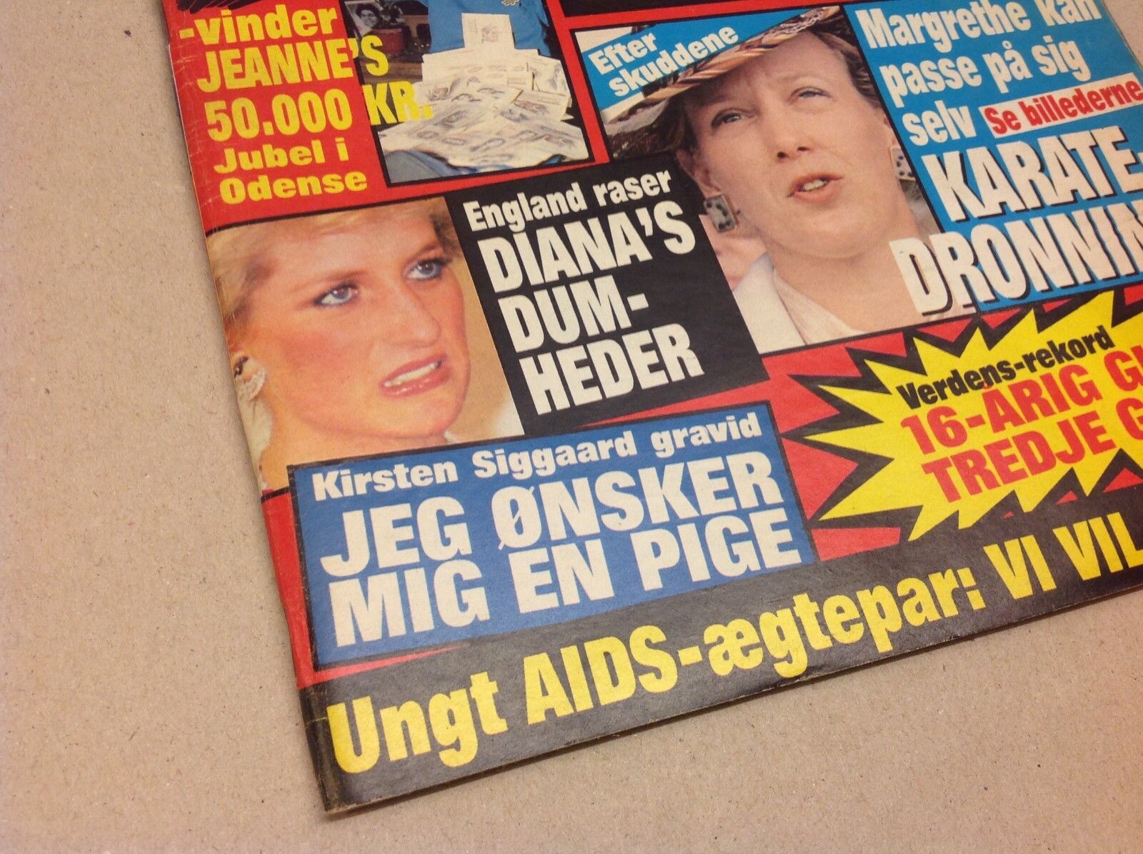 Princess Diana Lady Di +Blake Dynasty on Back Danish Magazine 1987 "Se og Hoer"