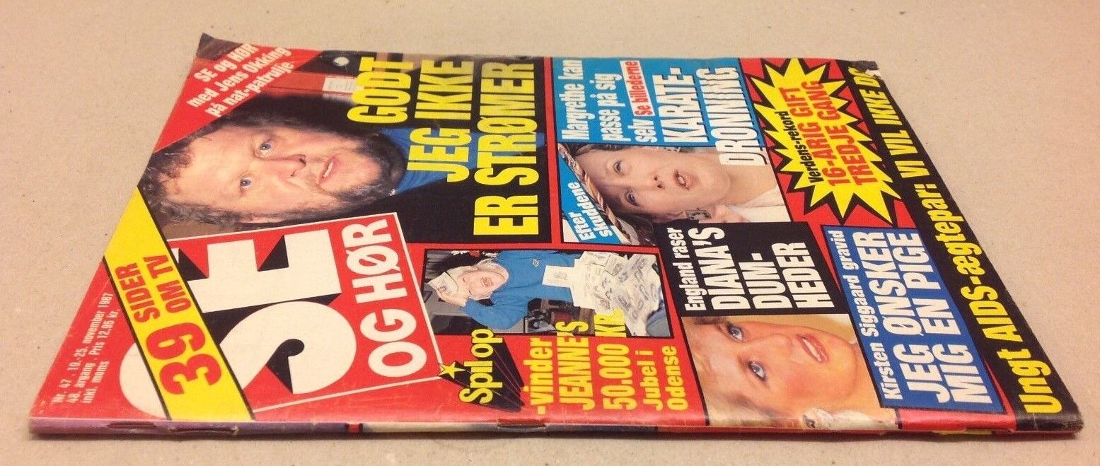 Princess Diana Lady Di +Blake Dynasty on Back Danish Magazine 1987 "Se og Hoer"