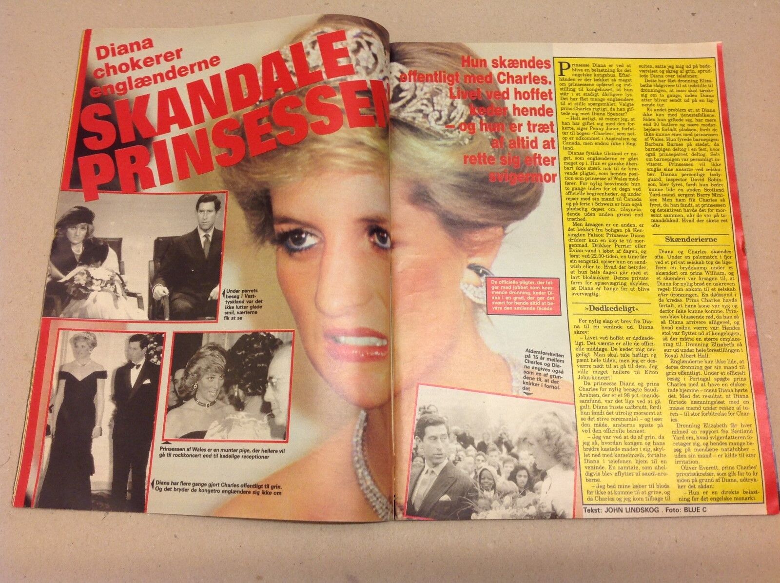 Princess Diana Lady Di +Blake Dynasty on Back Danish Magazine 1987 "Se og Hoer"