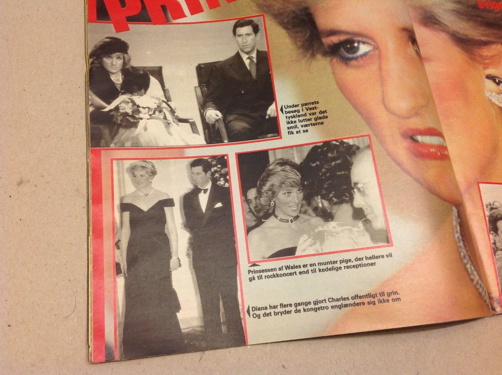 Princess Diana Lady Di +Blake Dynasty on Back Danish Magazine 1987 "Se og Hoer"