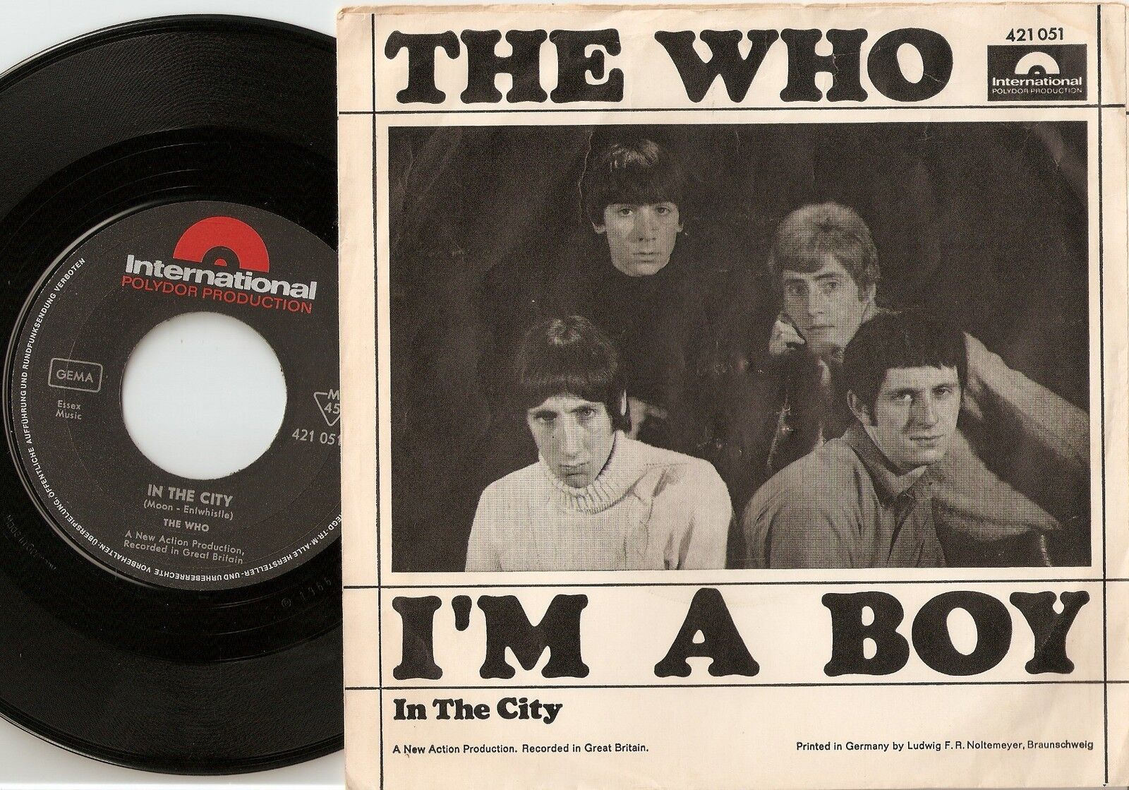 THE WHO I`M A BOY  IN THE CITY GERMAN 45+PS 1966 MOD FREAKBEAT HIGH NUMBERS JAM