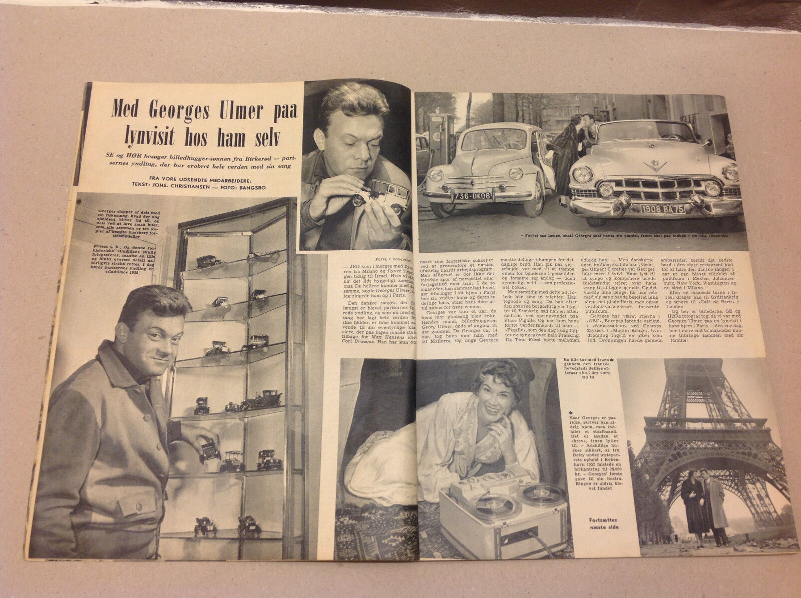 GEORGES ULMER IN PARIS PHOTOS DENMARK FRONT COVER VINTAGE Danish Magazine 1955