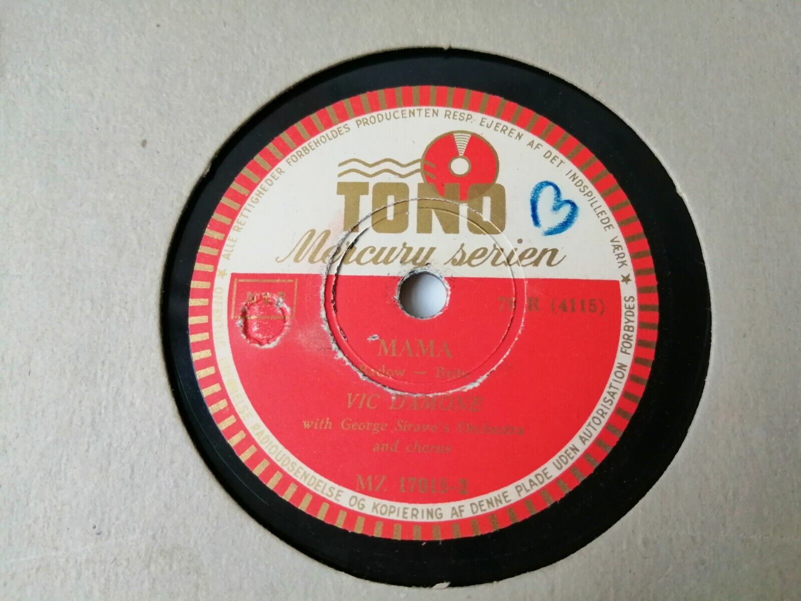 78 rpmVIC DAMONE : If /Mama Tono Mercury Series