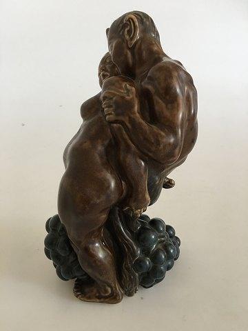 Kai Nielsen Stoneware Figurine no 23 of Pan with Woman and Grapes