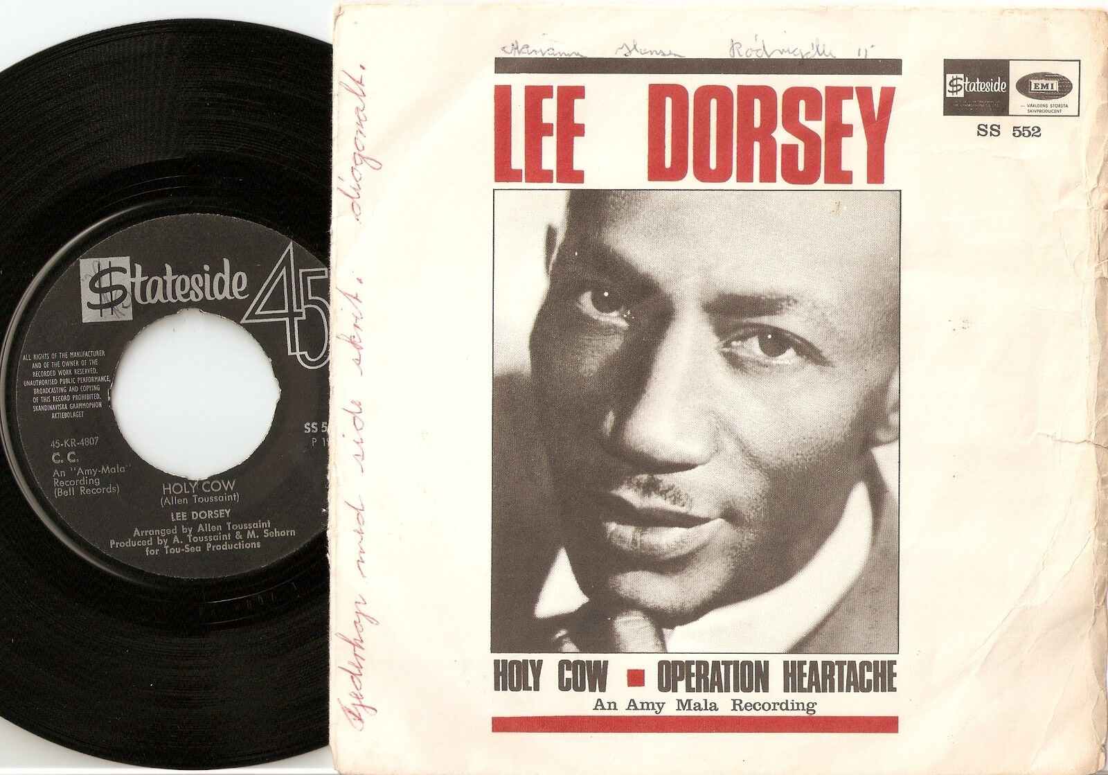 LEE DORSEY HOLY COW  OPERATION HEARTACHE SWEDISH 45+PS 66 NORTHERN SOUL RB MOD