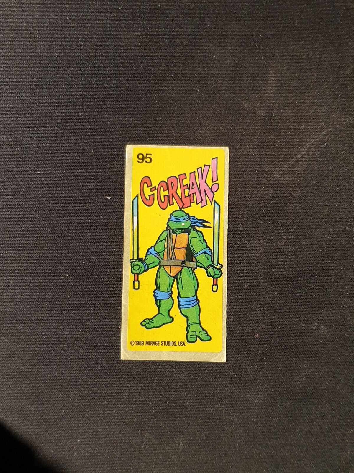 1989 TEENAGE MUTANT NINJA TURTLES Mirage Studios BUBBLE GUM Sticker No 95