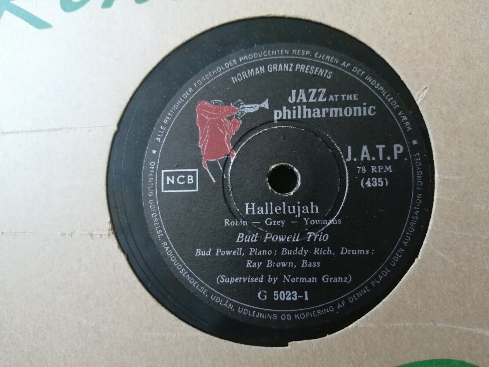 78 rpm shellacBUD POWELL TRIOBuddy RichRay BrownJazz at the Philharmonic