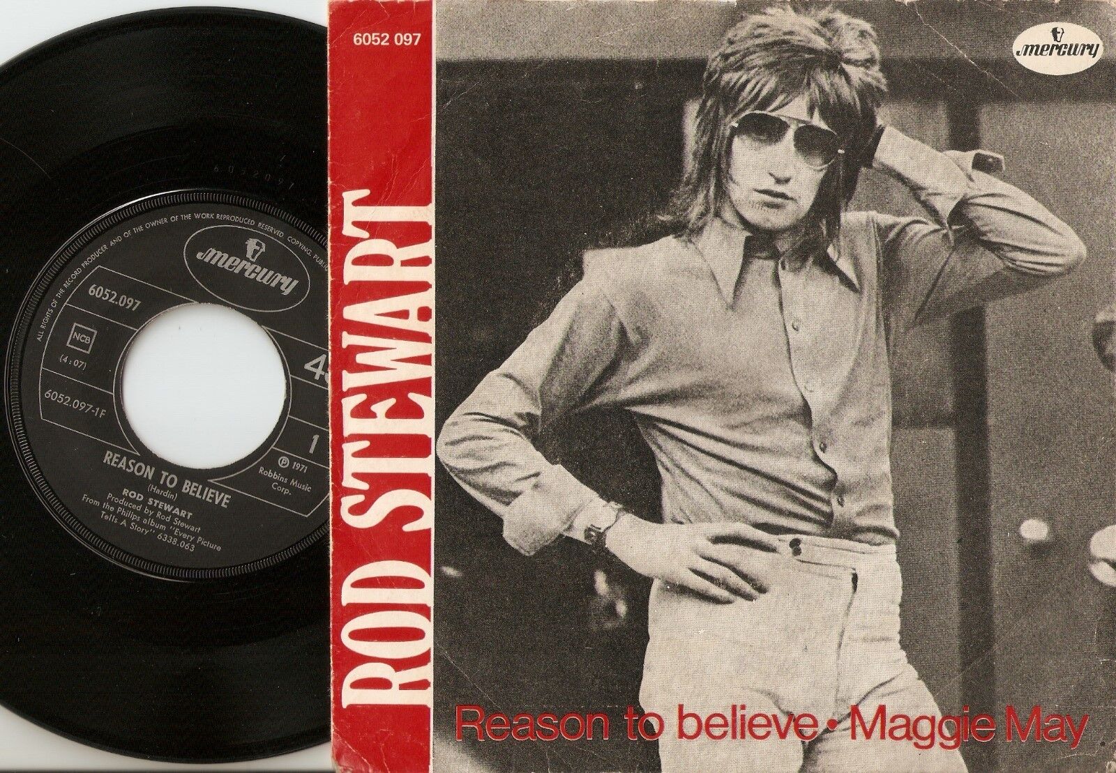 ROD STEWART REASON TO BELIEVE  MAGGIE MAY NORWAY 45+PS 1971 SIR ROD THE MOD