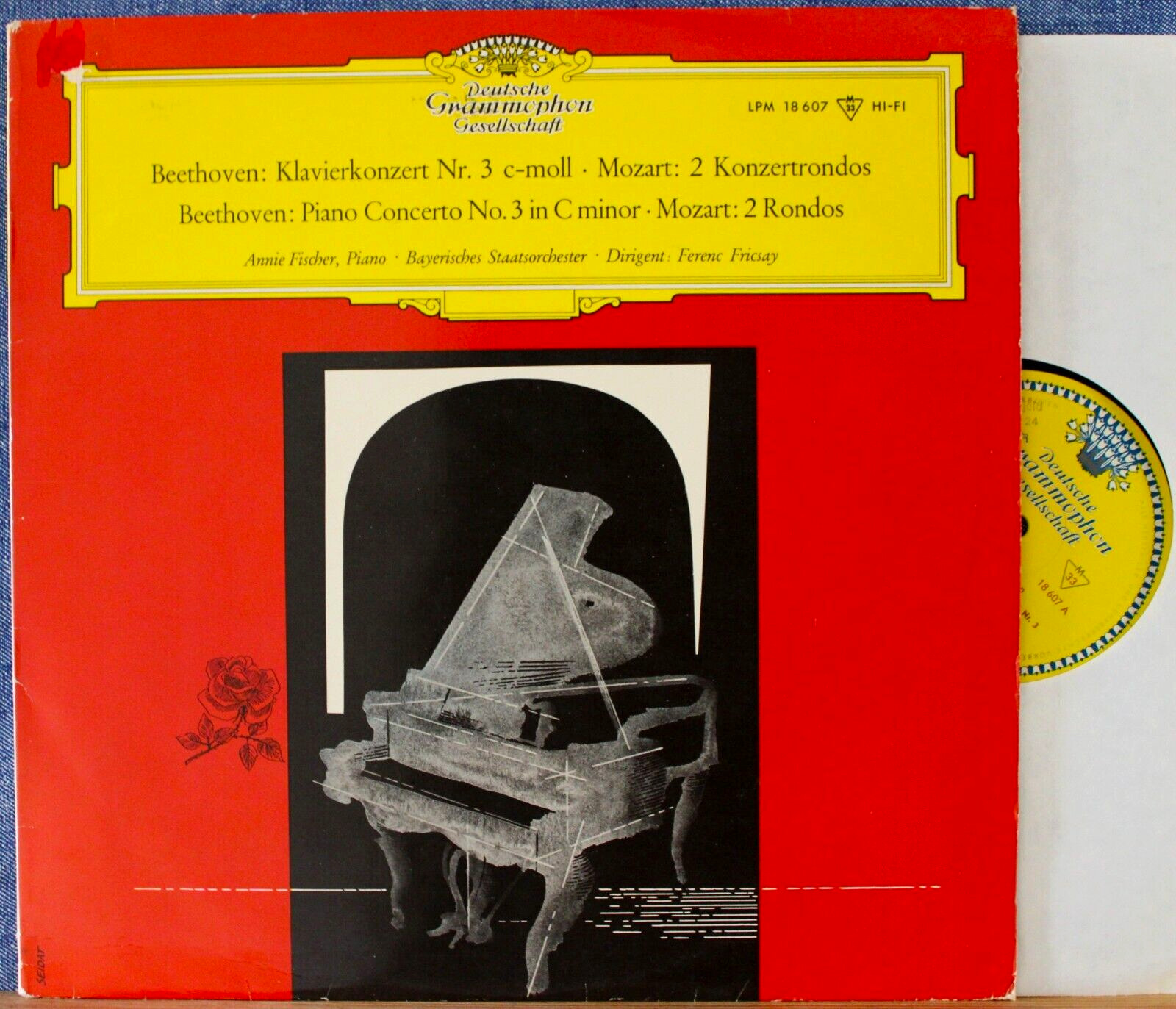 Fischer; Fricsay Beethoven (Piano concerto 3) + Mozart (Rondos) DGG 18 607 NM